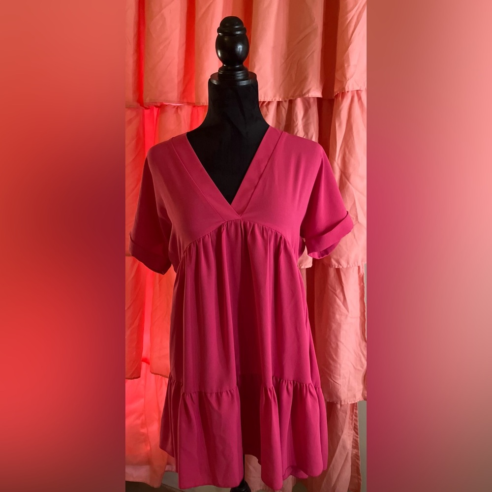 Elegant Pink V-Neck Women's Top